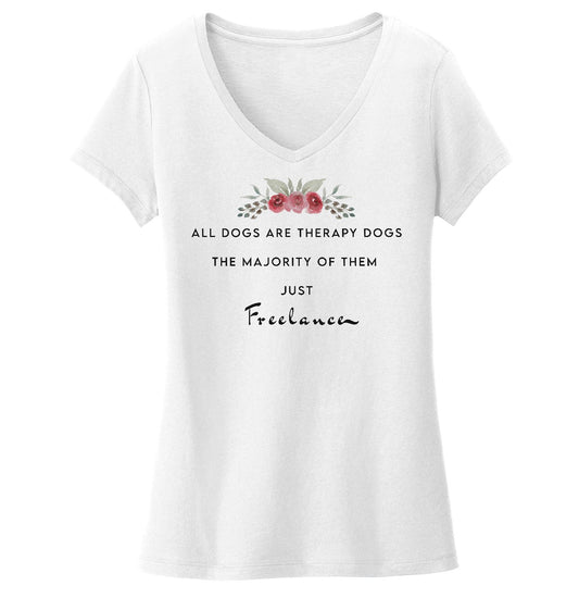 Therapy Dogs Freelance - Women's V-Neck T-Shirt