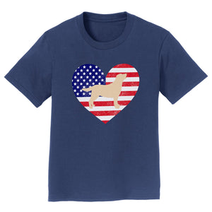 USA Flag Yellow Lab Silhouette - Kids' Tee Shirt