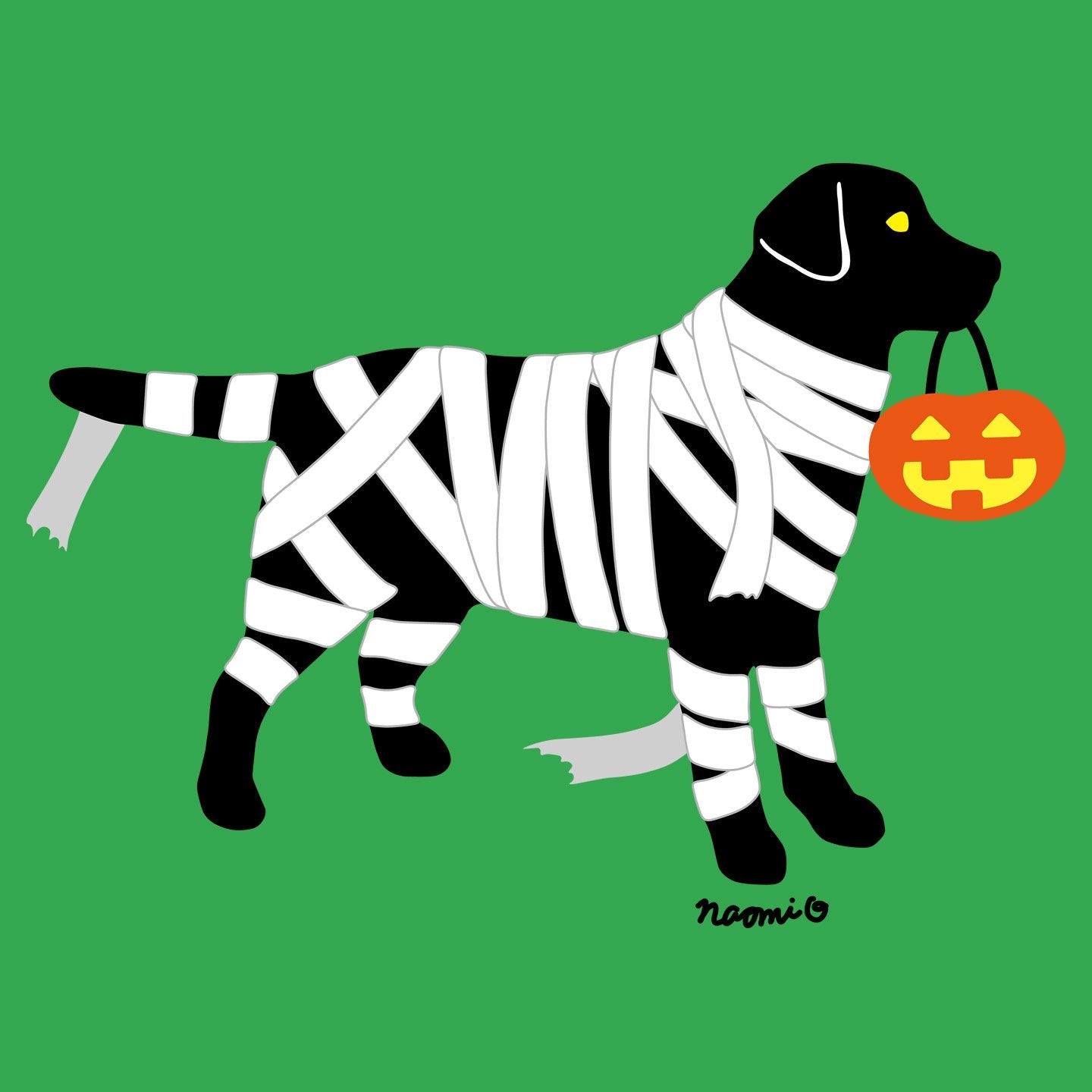 Black Lab Mummy Trick or Treater - Adult Unisex T-Shirt