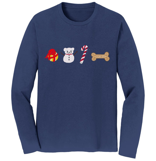 Xmas Lab Pattern | Holiday Apparel | Long Sleeve T-Shirt