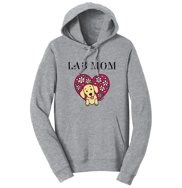 Animal Pride - Flower Heart Yellow Lab Mom - Adult Unisex Hoodie Sweatshirt