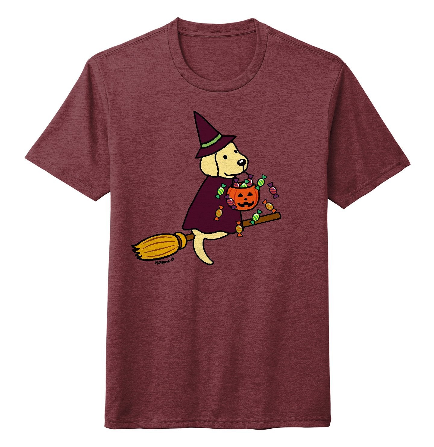 Yellow Lab Witch - Adult Tri-Blend T-Shirt