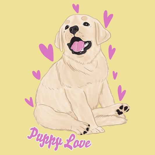 Yellow Labrador Puppy Love - Adult Unisex T-Shirt