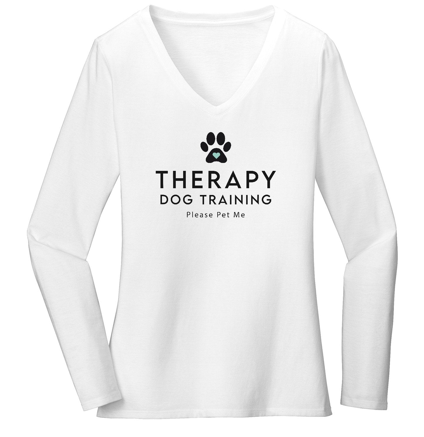 Therapy Dog Training - Women's V-Neck Long Sleeve T-Shirt