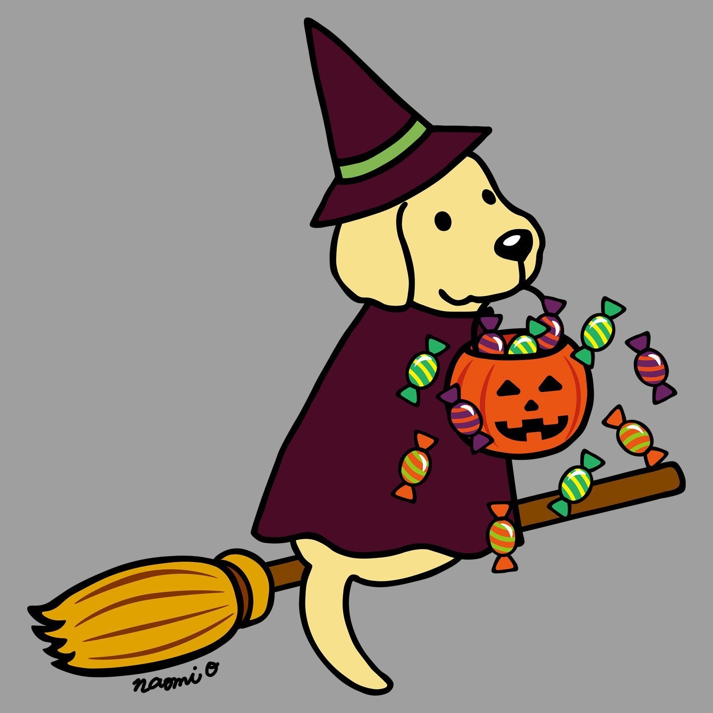 Yellow Lab Witch - Adult Tri-Blend T-Shirt