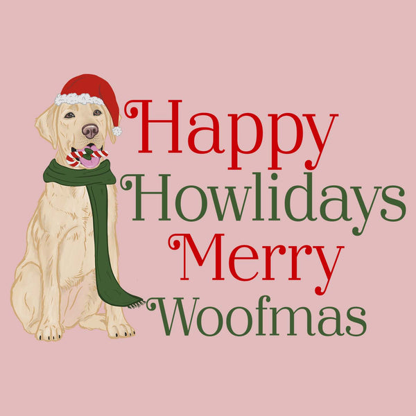 Merry Woofmas Yellow Lab - Women's Fitted T-Shirt