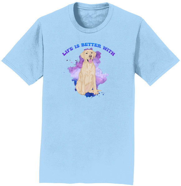 Labradors.com - Life is Better Yellow Lab - Personalized Custom Adult Unisex T-Shirt