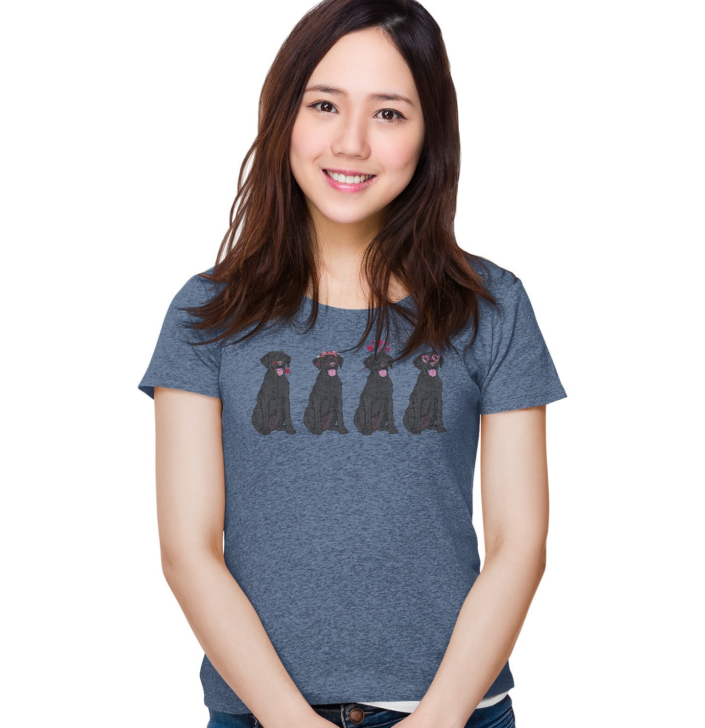 Black Lab Love Line Up - Women's Tri-Blend T-Shirt