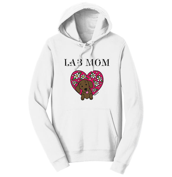Flower Heart Chocolate Lab Mom - Adult Unisex Hoodie Sweatshirt