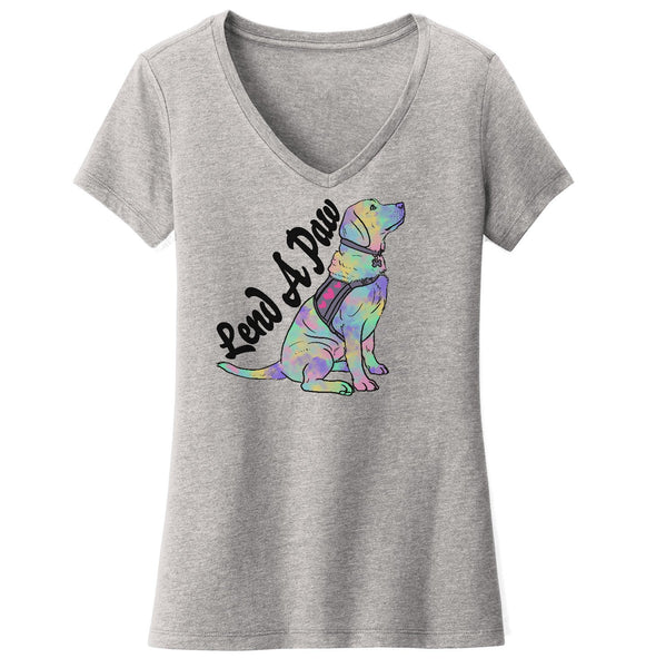 Lend a Paw Labrador Retriever - Women's V-Neck T-Shirt