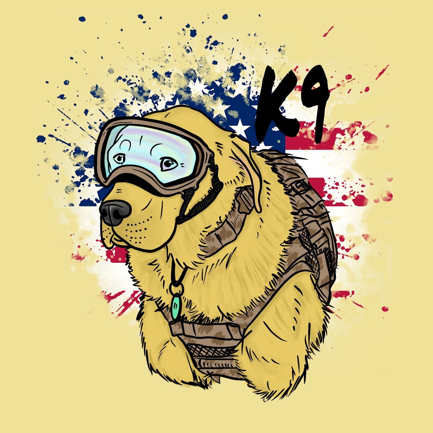 Military K9 Labrador Retriever  - Adult Unisex T-Shirt