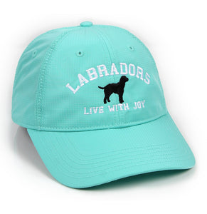 Labradors.com - Labradors Live With Joy (On Teal) - Ladies Polyester Houndstooth Hat