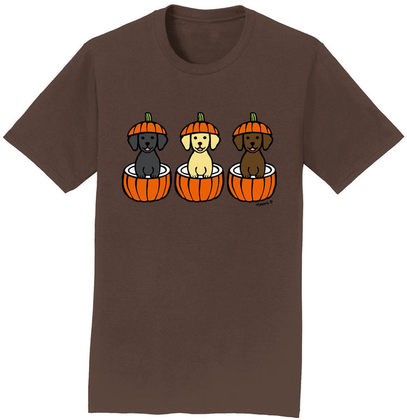 3 Pumpkin Lab Pups - Halloween - T-Shirt