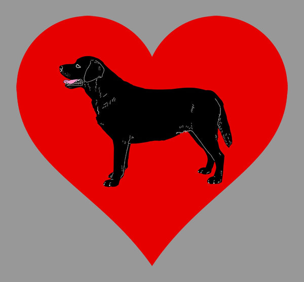 Black Labrador Retriever on Heart Left Chest - Women's Full-Zip Hoodie Sweatshirt