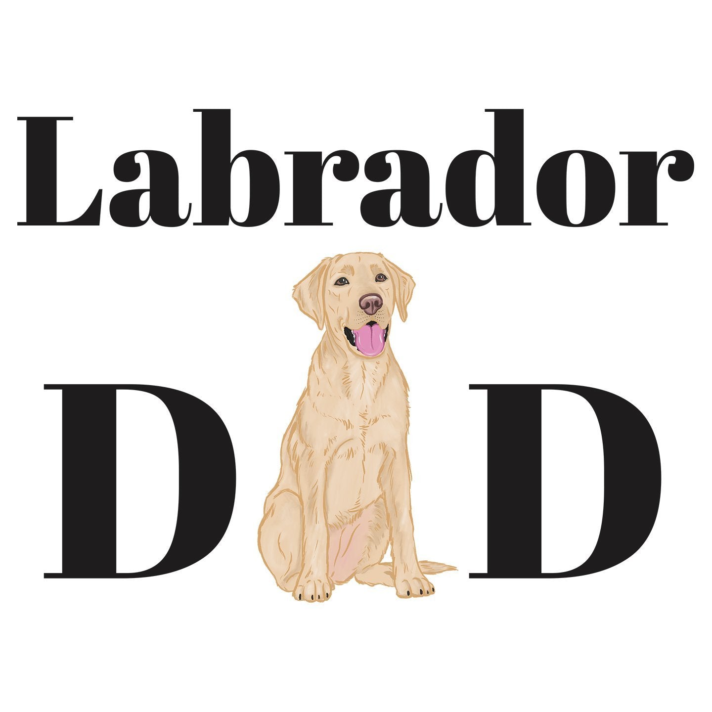 Yellow Labrador Dad Illustration - Adult Unisex Hoodie Sweatshirt