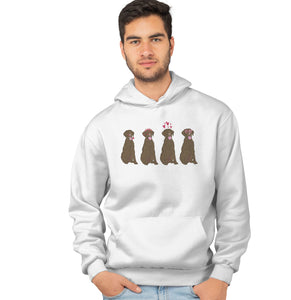 Labradors.com - Chocolate Lab Love Line Up - Adult Unisex Hoodie Sweatshirt