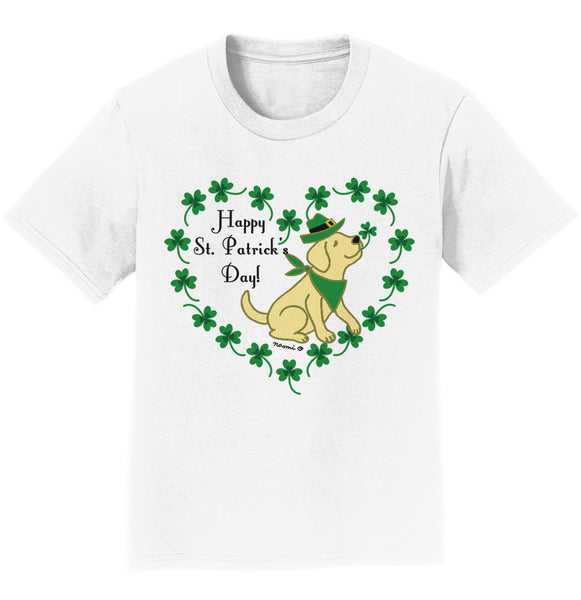 St. Patrick's Day Clover Heart Yellow Lab - Kids' Unisex T-Shirt