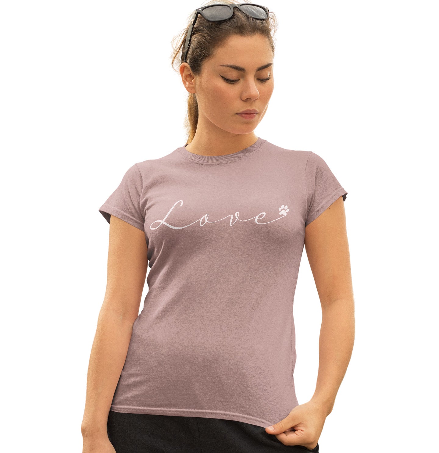 Labradors.com - Love Script Paw - Women's Fitted T-Shirt