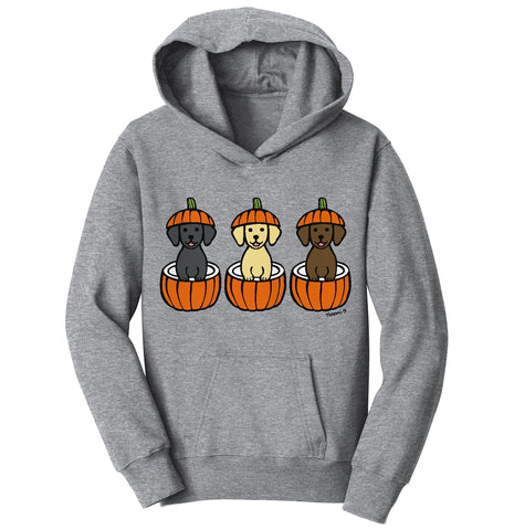3 Pumpkin Lab Pups - Halloween - Kids' Hoodie Sweatshirt