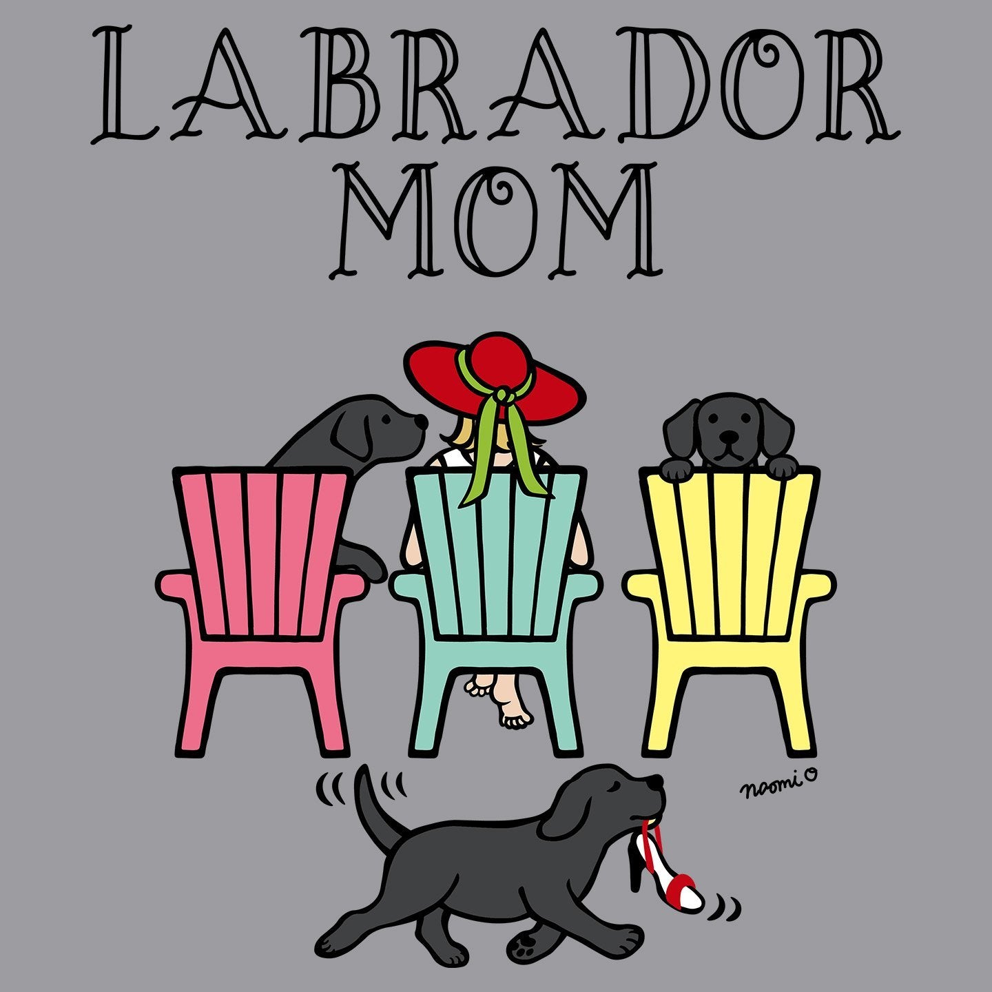 Black Labrador Dog Mom - Deck Chairs Design - Adult Unisex Hoodie Sweatshirt