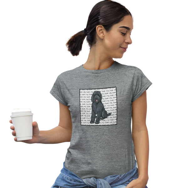 Black Labradoodle Love - Women's Fitted T-Shirt