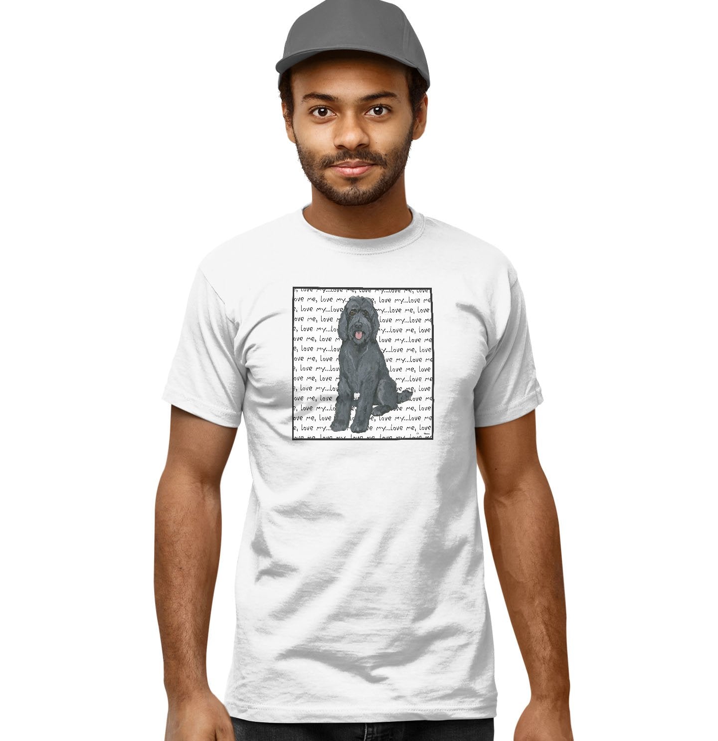 Black Labradoodle Love - Adult Unisex T-Shirt