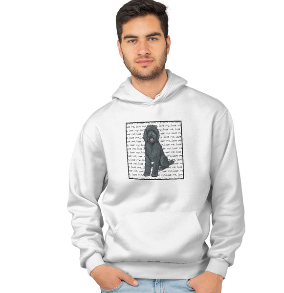 Black Labradoodle Love - Adult Unisex Hoodie Sweatshirt