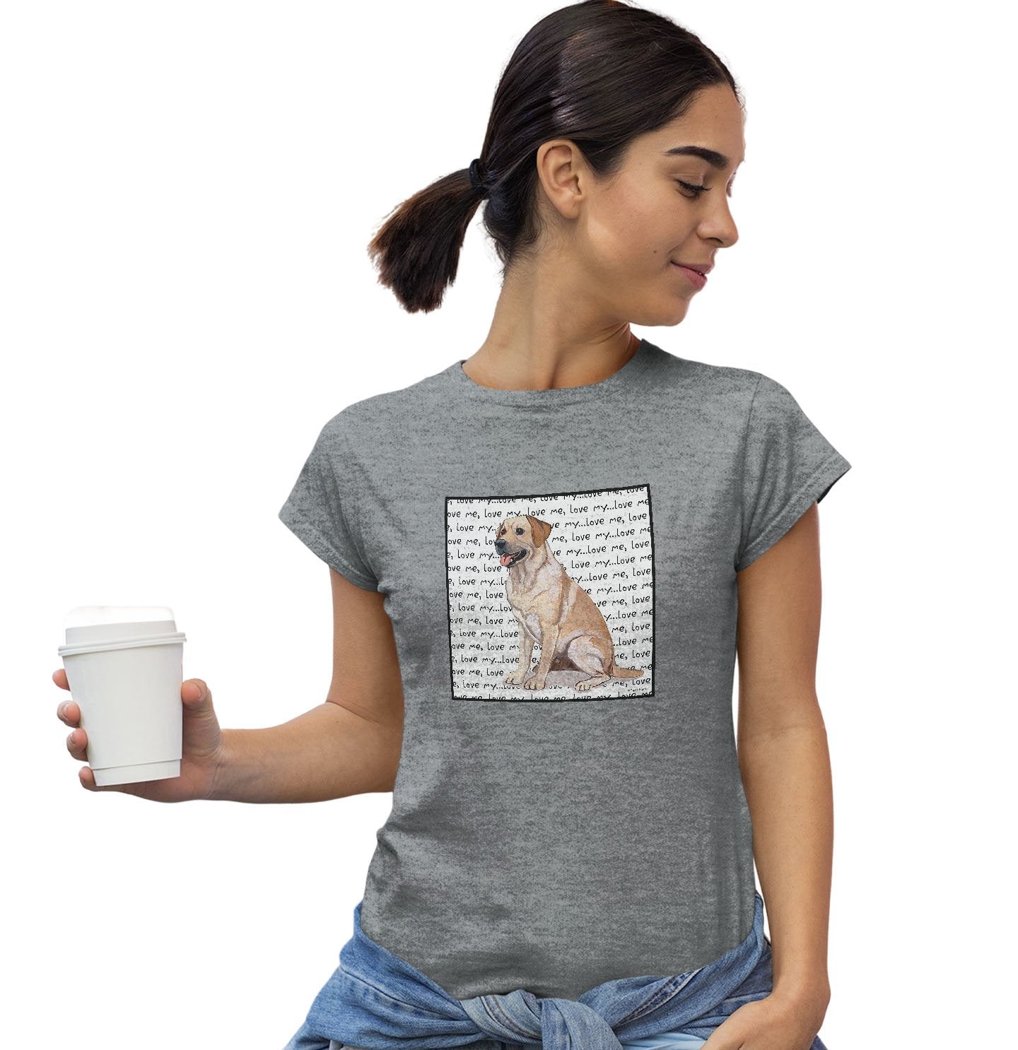 Yellow Lab Love Text - Women's Fitted T-Shirt
