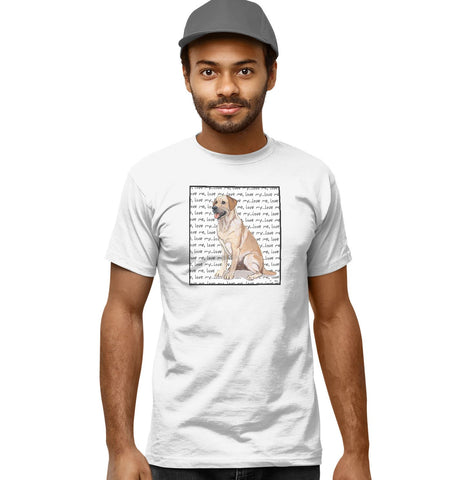 Yellow Lab Love Text - Adult Unisex T-Shirt