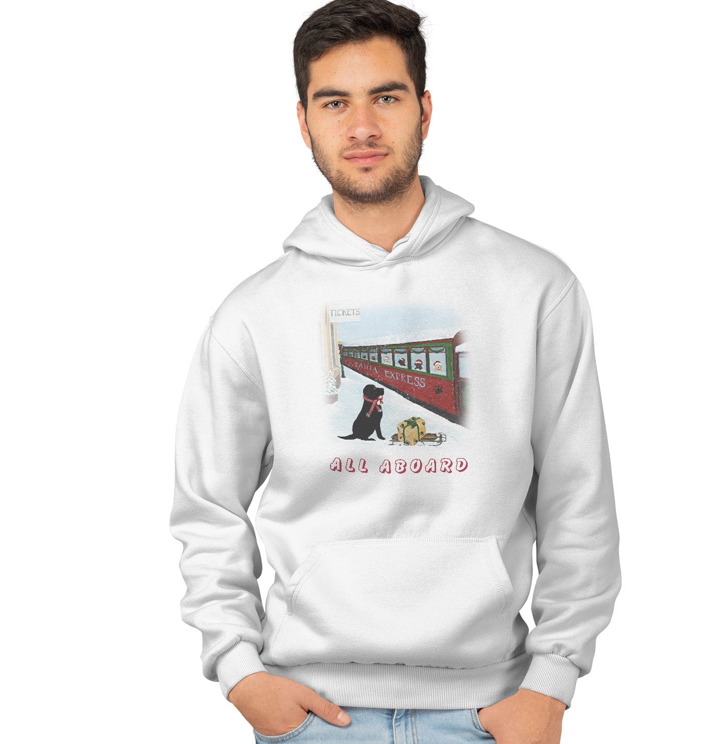 All Aboard Santa Express - Adult Unisex Hoodie Sweatshirt