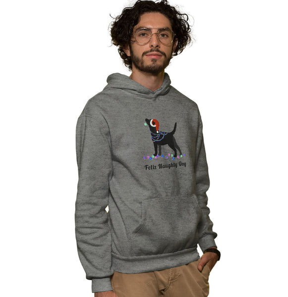 Labradors.com | Feliz Naughty Dog Black Lab - Adult Hoodie Sweatshirt