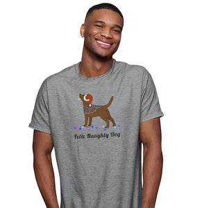 Labradors.com | Feliz Naughty Dog Chocolate Lab - Adult Shirt