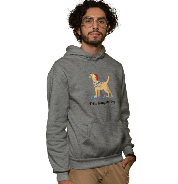Labradors.com | Feliz Naughty Dog Yellow Lab - Adult Hoodie Sweatshirt