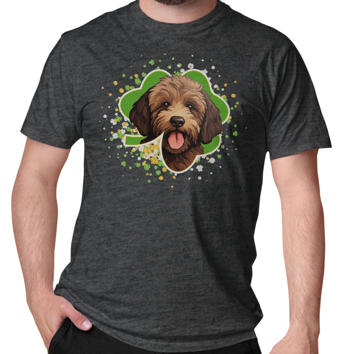 Big Clover St. Patrick's Day Labradoodle (Chocolate) - Adult Unisex T-Shirt