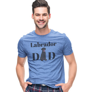 Black Labrador Dad Illustration - Tri-Blend T-Shirt | Funny Father's Day Shirt