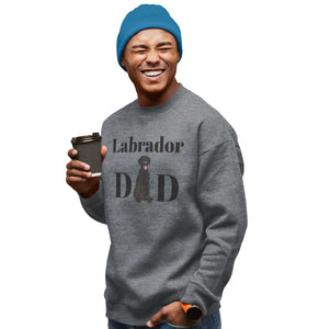 Black Labrador Dad Illustration - Unisex Crewneck Sweatshirt | Funny Father's Day Graphic