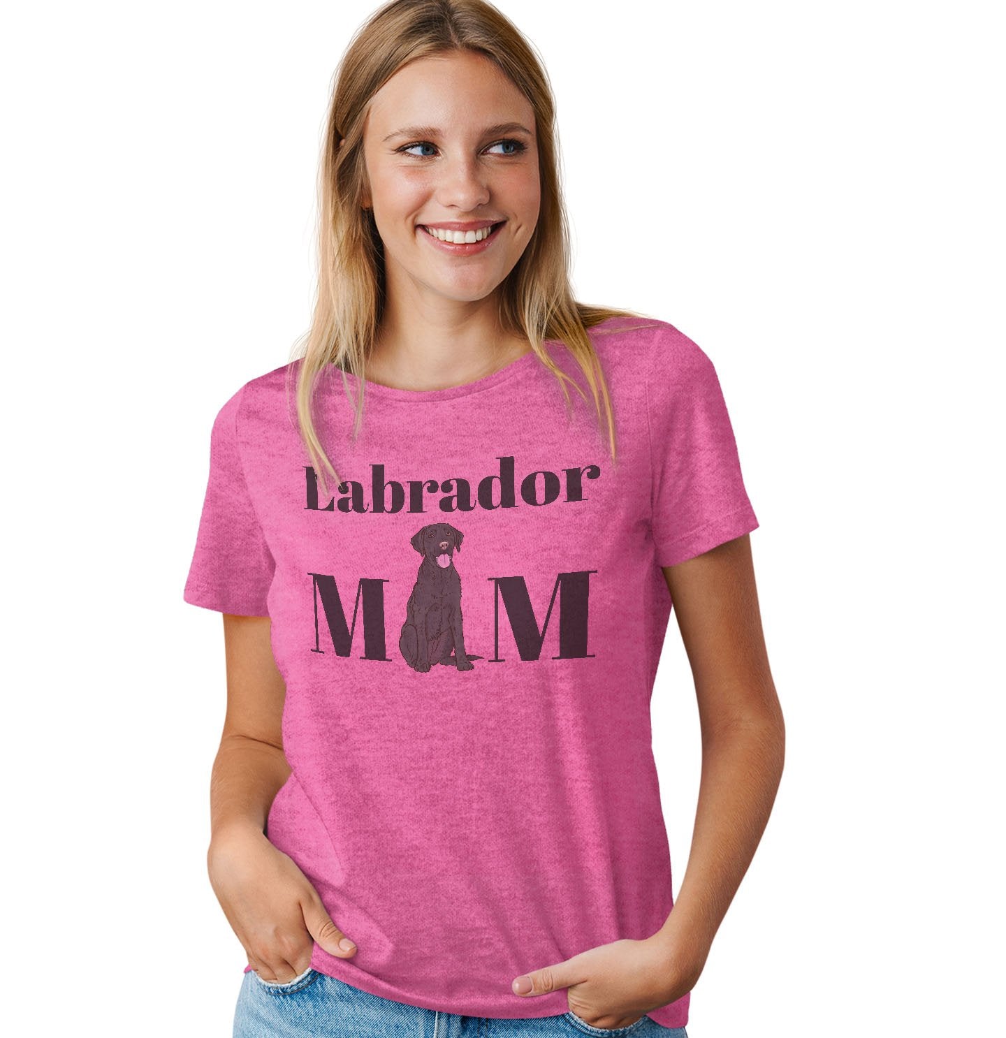 Black Labrador Mom Illustration - Women's Tri-Blend T-Shirt