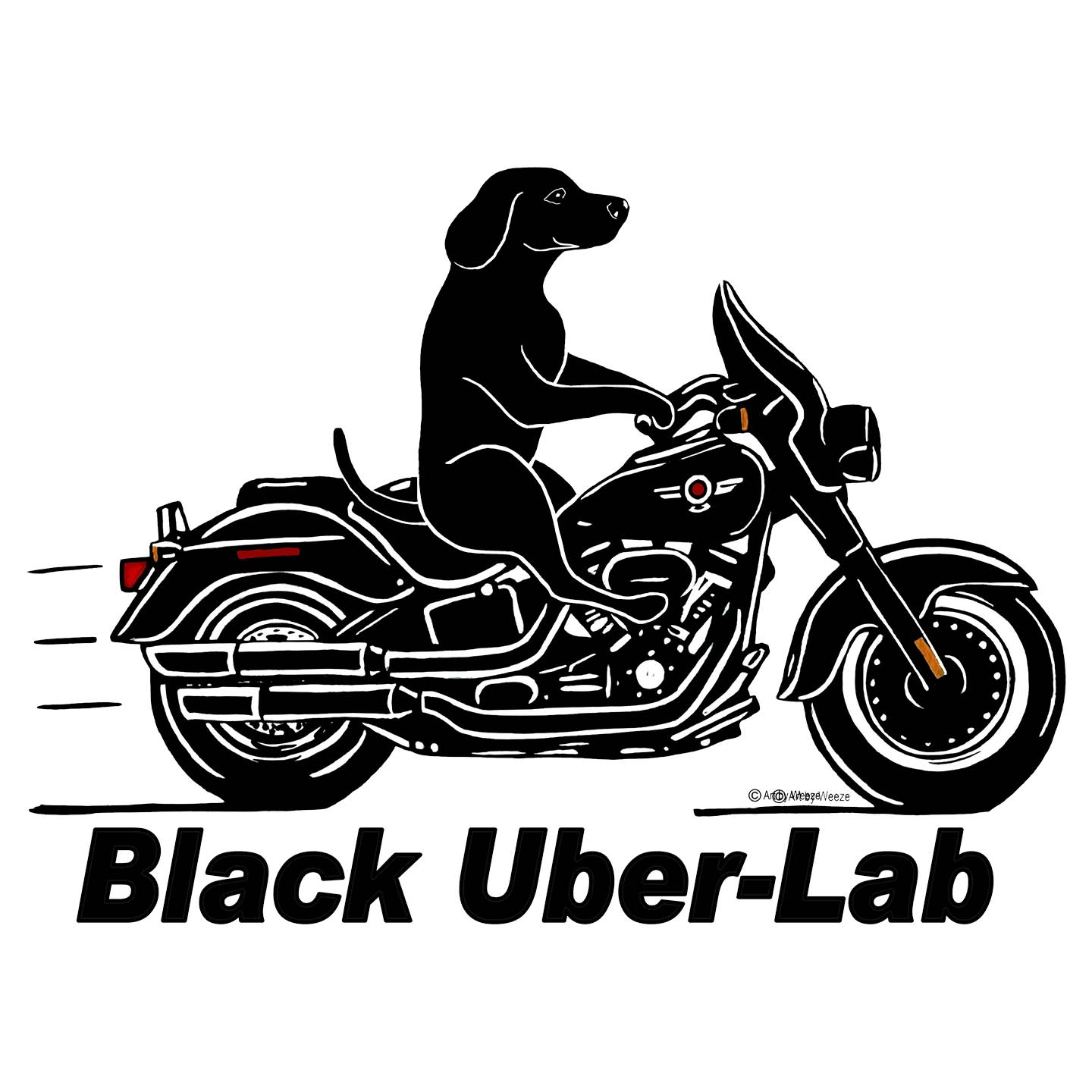 Black Lab Biker - Adult Unisex Hoodie Sweatshirt