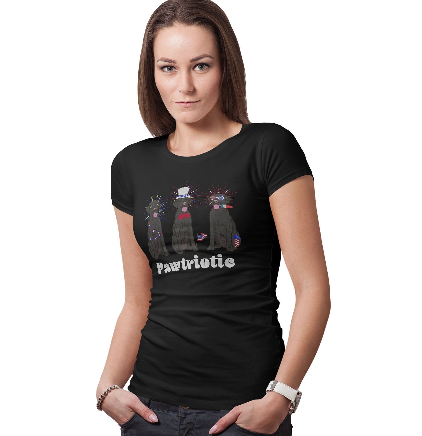 Patriotic 4th of July Black Labs | Ladies' Fitted Shirt