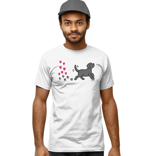 Black Labrador Love Trail - Adult Unisex T-Shirt
