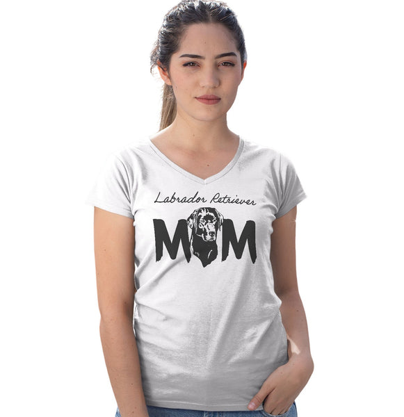 Black Labrador Breed Mom - Women's V-Neck T-Shirt