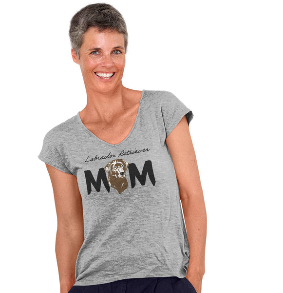 Chocolate Labrador Breed Mom - Women's V-Neck T-Shirt