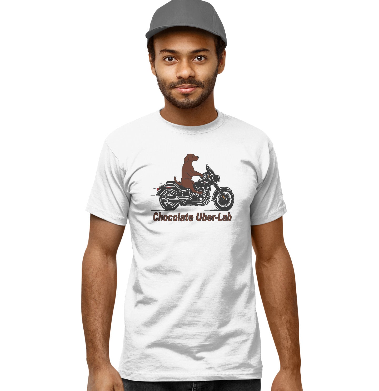 Chocolate Lab Biker - Adult Unisex T-Shirt