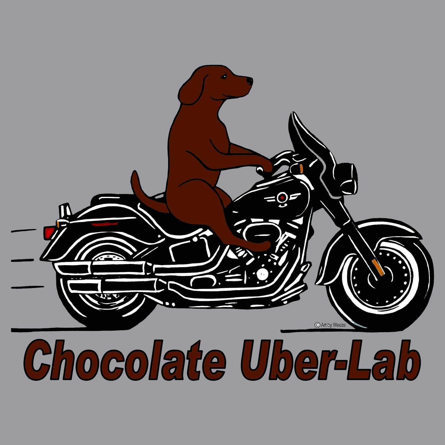 Chocolate Lab Biker - Adult Unisex Long Sleeve T-Shirt