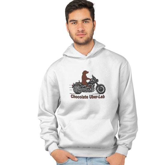 Chocolate Lab Biker - Adult Unisex Hoodie Sweatshirt