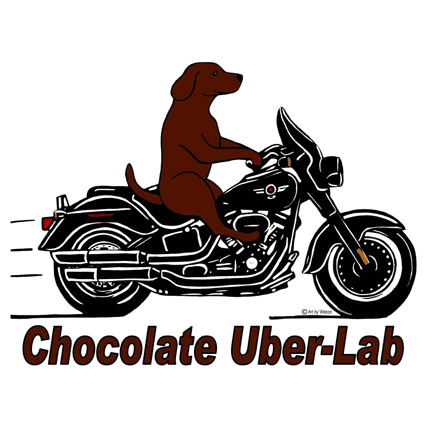 Chocolate Lab Biker - Adult Unisex Hoodie Sweatshirt