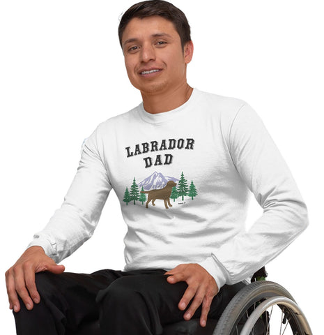 Labradors.com - Chocolate Lab Dad Mountain - Adult Unisex Long Sleeve T-Shirt