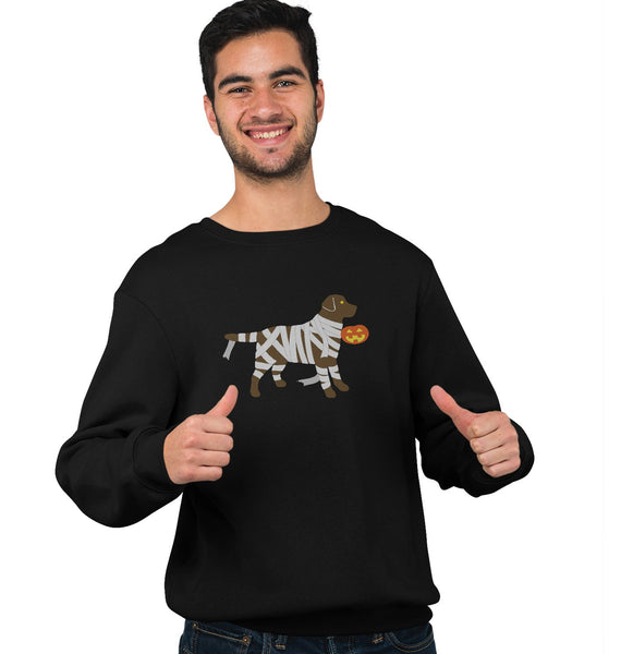 Chocolate Lab Mummy Trick or Treater - Halloween - Crewneck Sweatshirt
