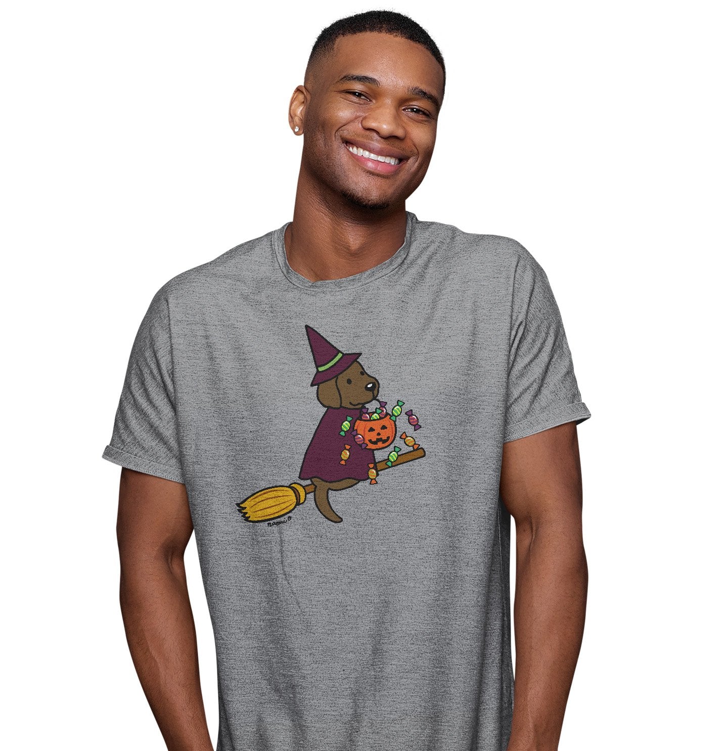 Chocolate Lab Witch - Adult Unisex T-Shirt