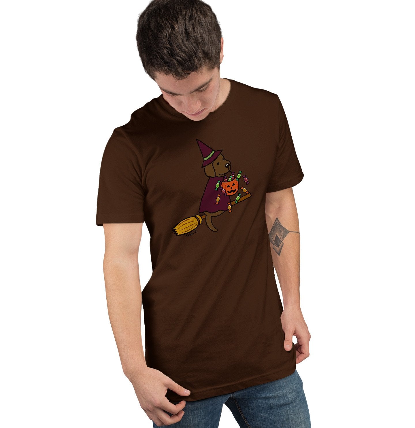 Chocolate Lab Witch - Adult Unisex T-Shirt